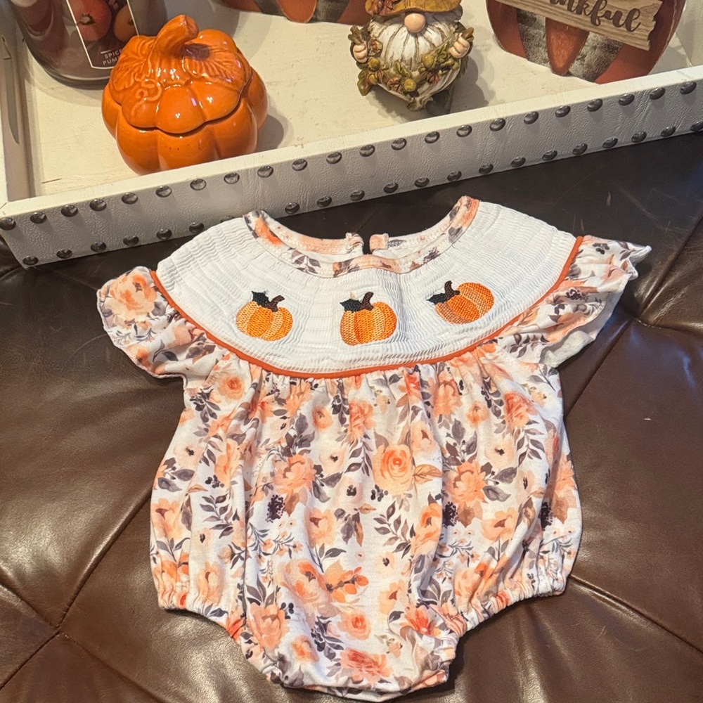 Charming Pumpkin Floral Bodysuit